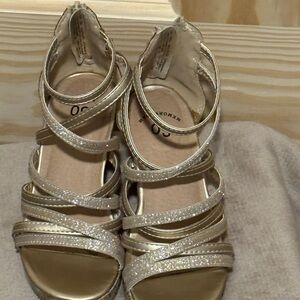 Kohl's Shimmering Gold Strappy Heels